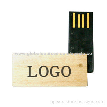 Maple Wood Mini USB Flash Drive, Available in Imprinted or Engraved Logos and Various Capacity